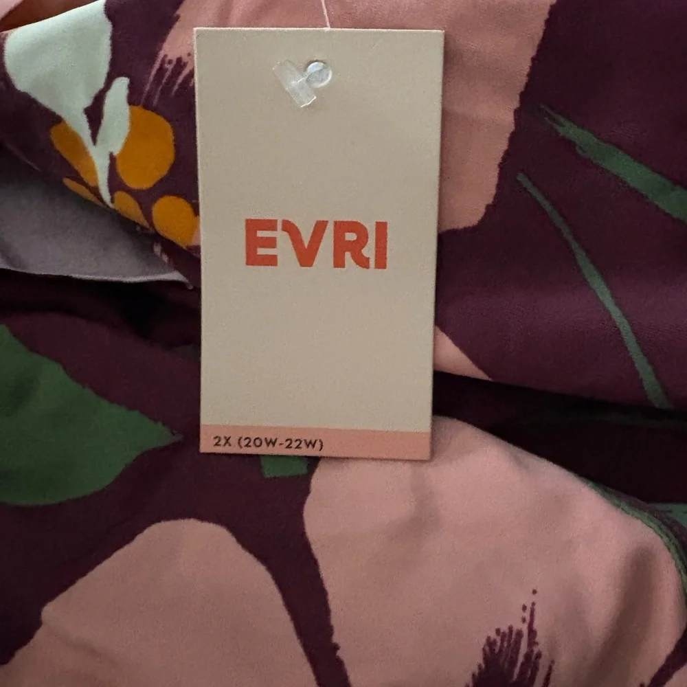 EVRI NWT Floral Off-Shoulder Swimsuit - Brown and Pink Size 2X — NEW WIT…